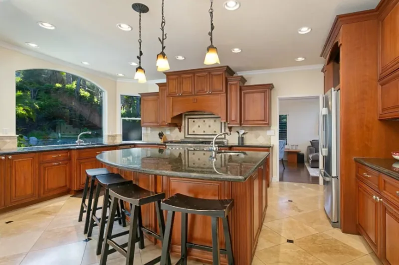 Before view of classic white kitchen cabinet transformation