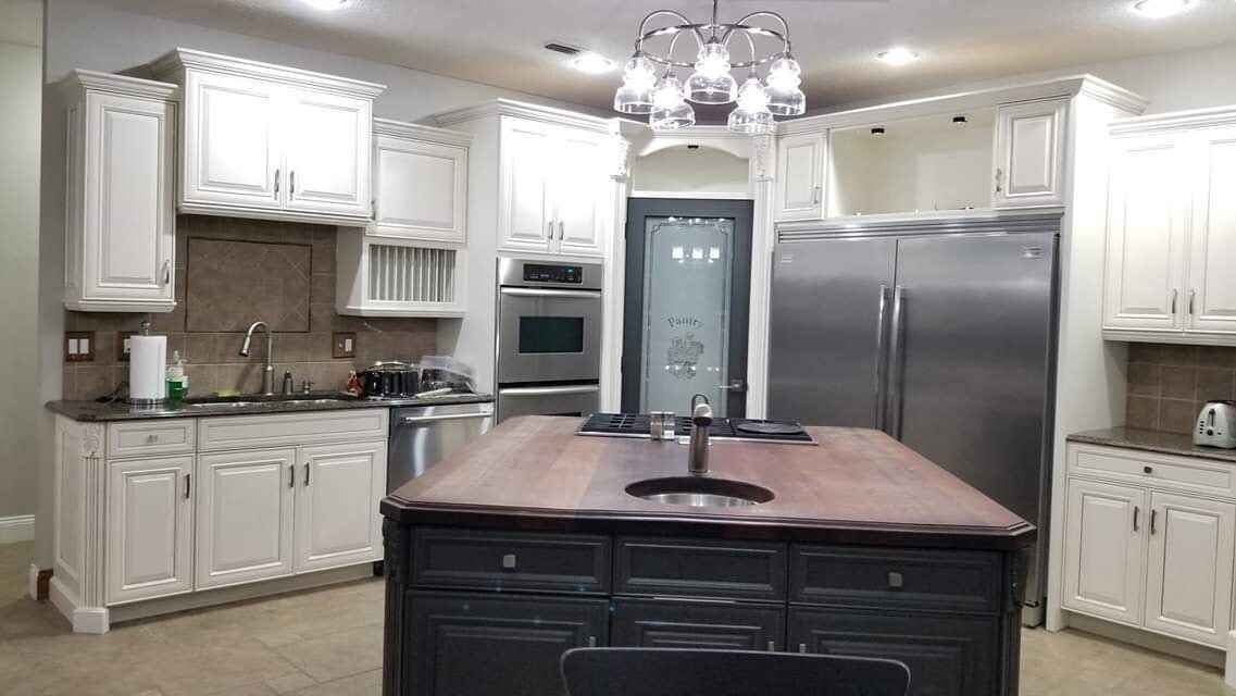 Cabinet painting and door replacement