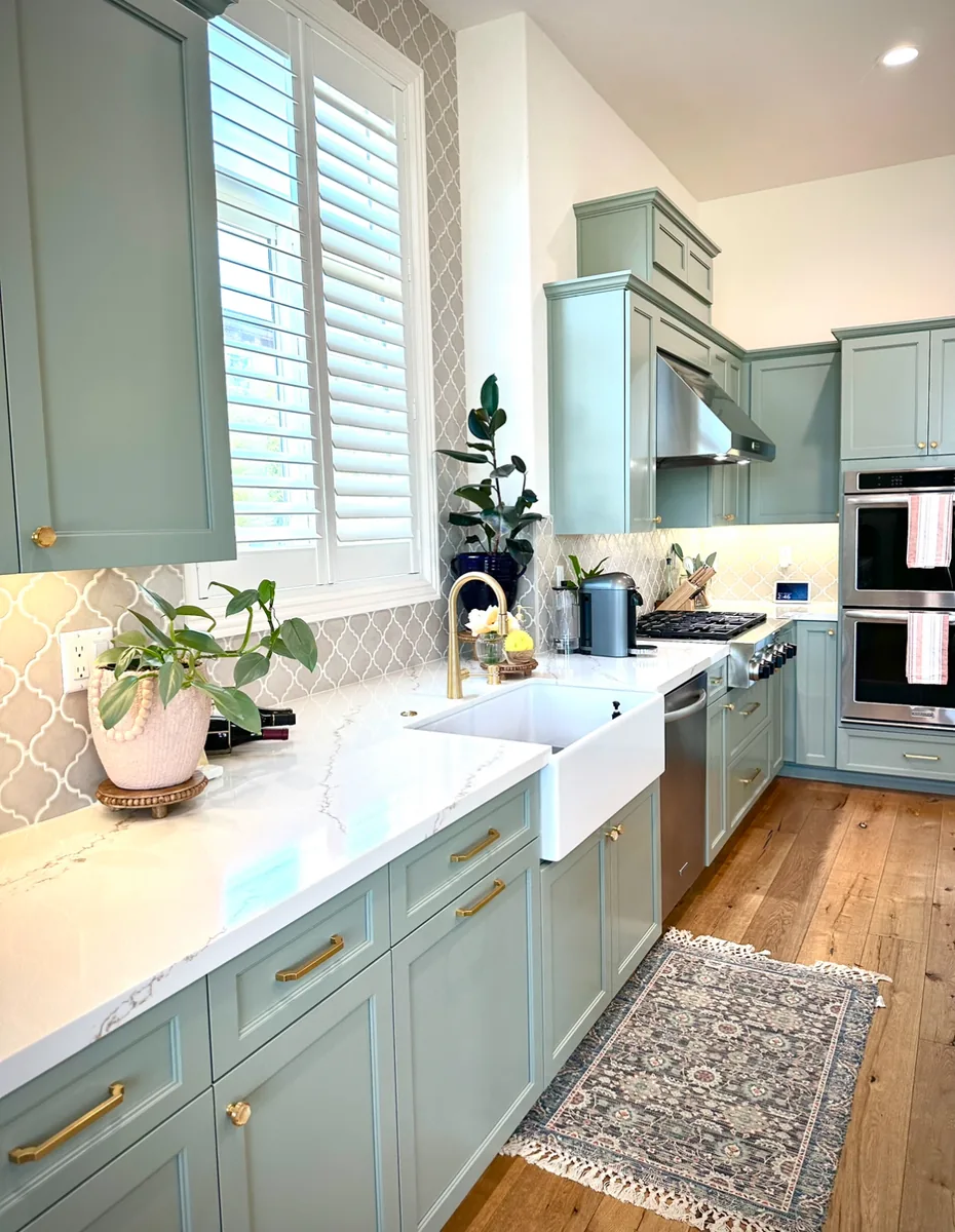 Refinished kitchen sink cabinets