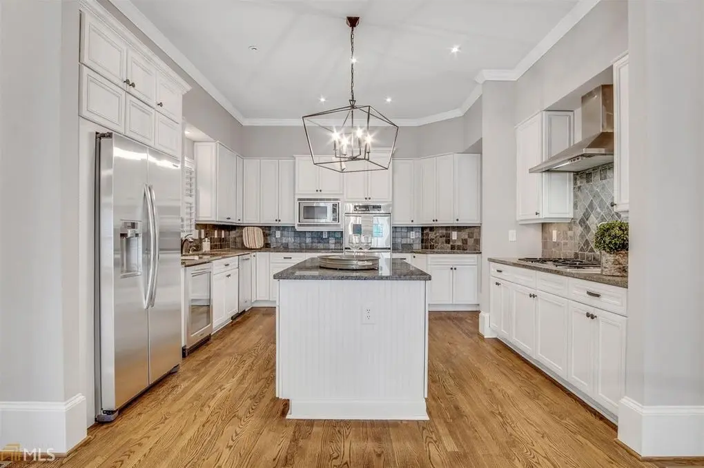 White shaker kitchen cabinets refinished
