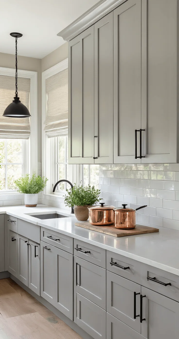 Light gray cabinetry with black hardware - Urban Fresh Services project example