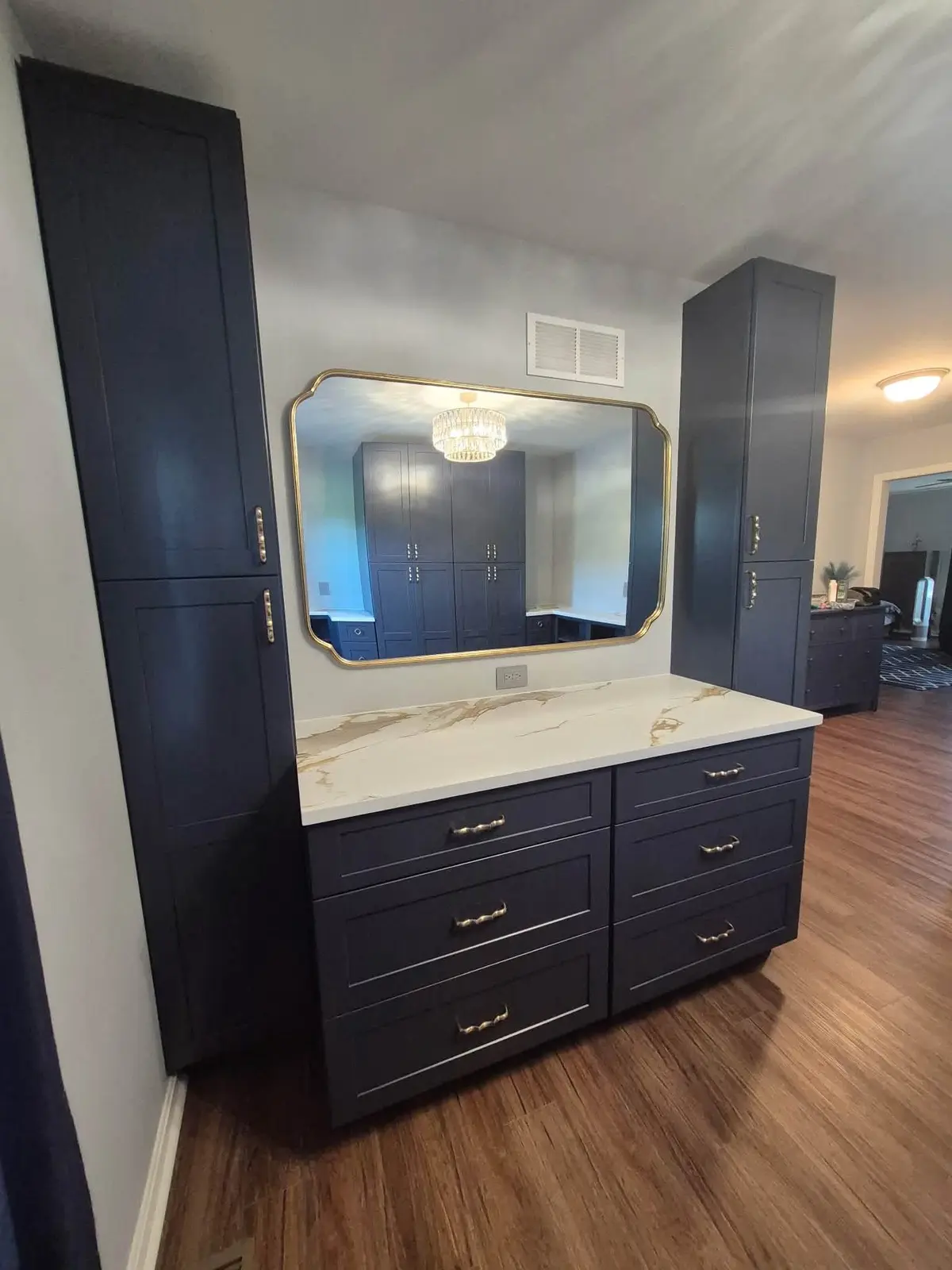 Navy double bathroom vanity